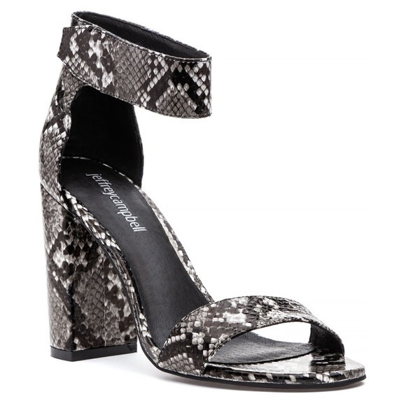 Jeffrey Campbell Lindsay Sandals Snake Print - Picture 1 of 8